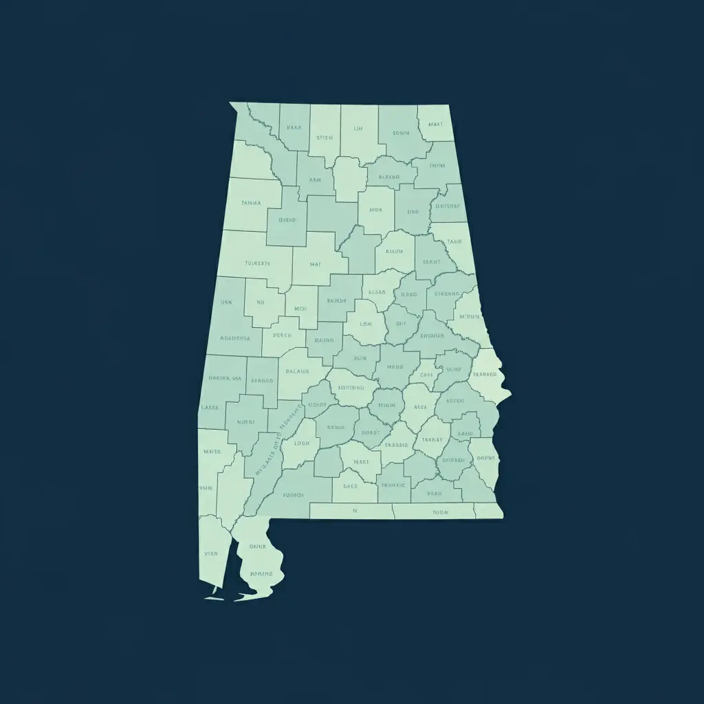 Outline of Alabama state for MitzvahVendors.com