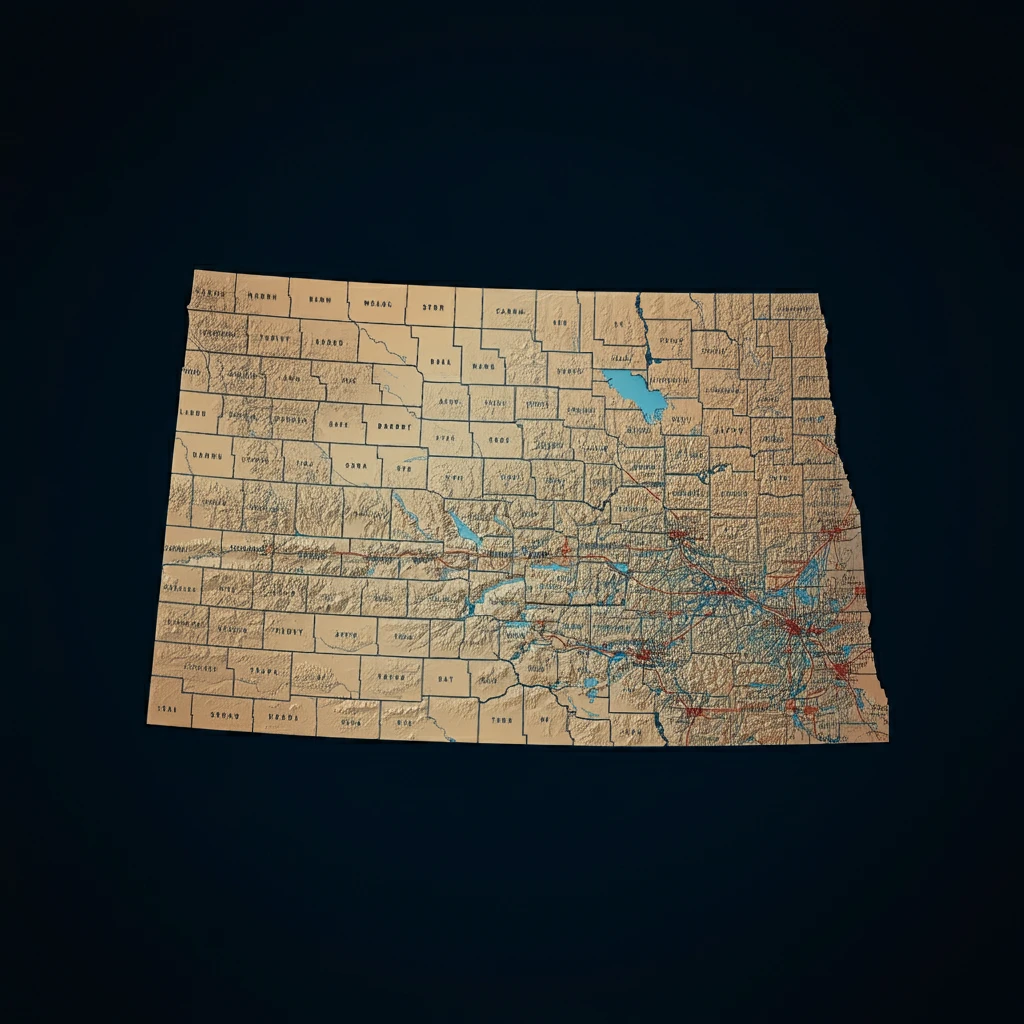 Outline of North Dakota state for MitzvahVendors.com